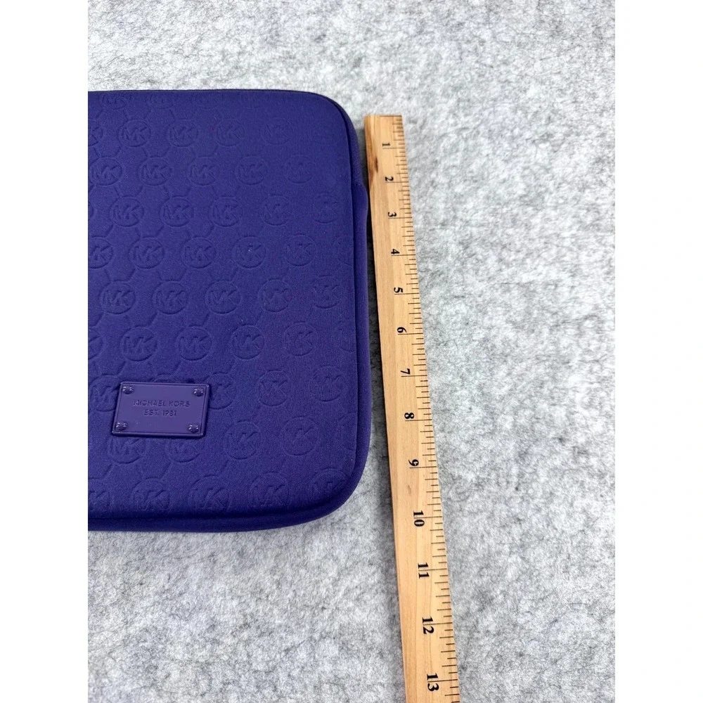 Michael Kors Neoprene Tablet Case Purple Embossed Monogram iPad Sleeve Protector
